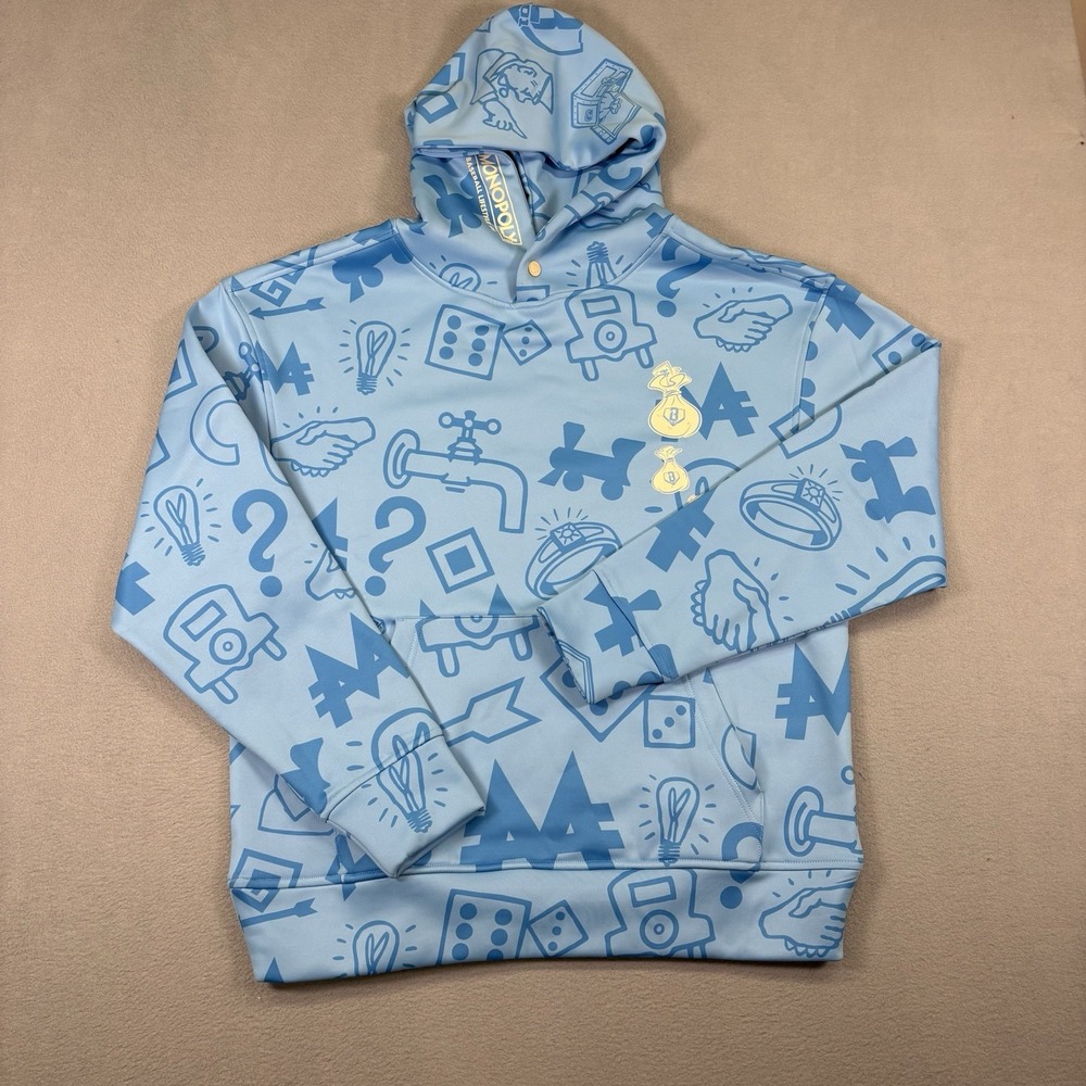 Baseball Lifestyle 101 x Monopoly Grand Slam Collector Hoodie Mens M NWT Blue
